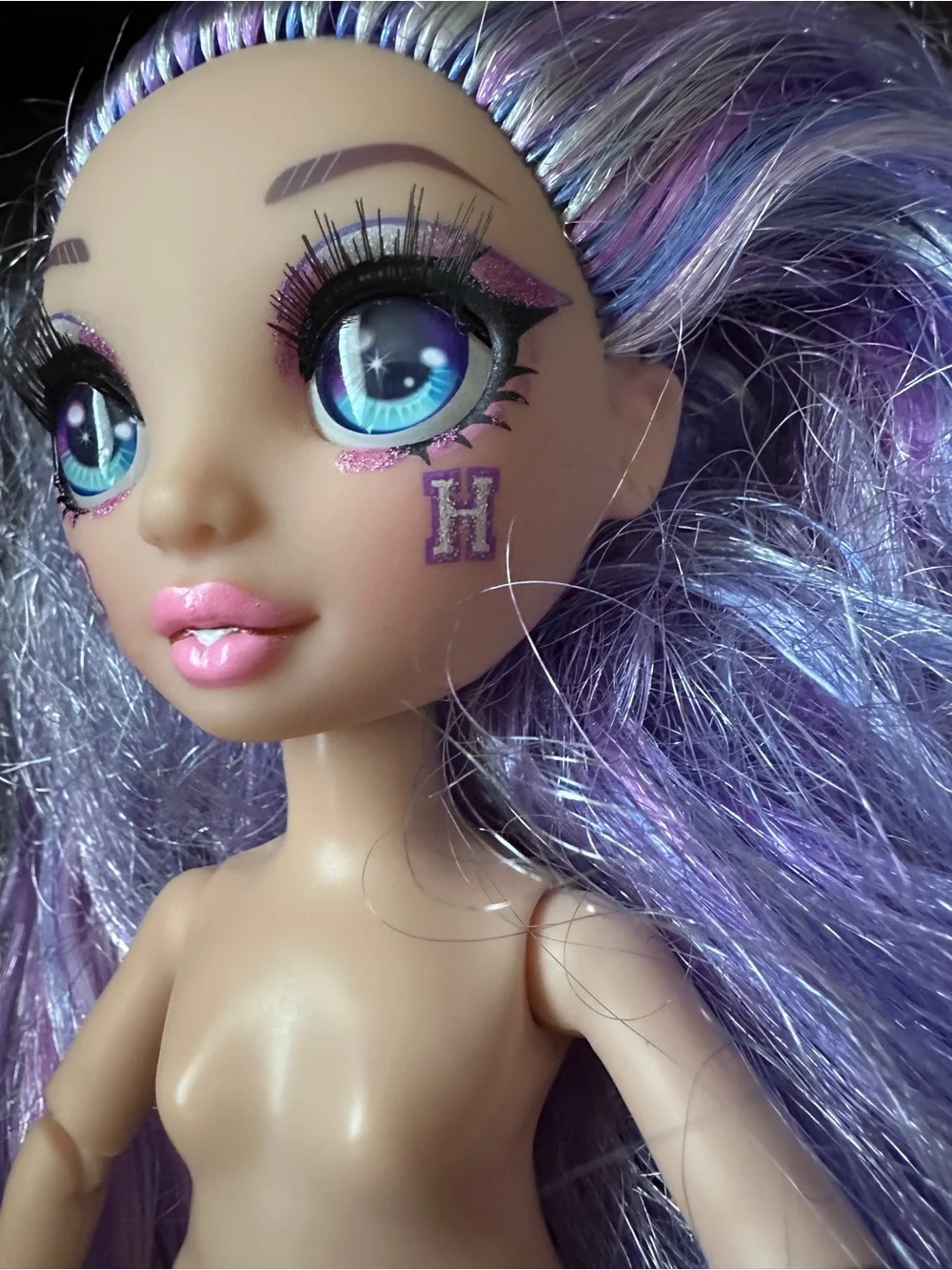 Rainbow High Cheer Violet Willow Purple Cheerleader Doll with no clothes
